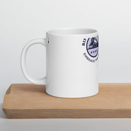 BiPolar Express White glossy mug