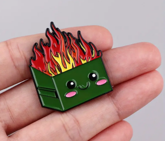 Happy Dumpster Fire Enamel Pin